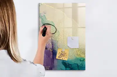 Magnetická popisovací tabule v dekoru barevný mramor