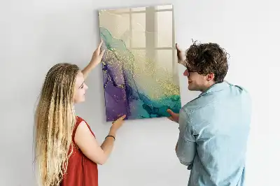Magnetická popisovací tabule v dekoru barevný mramor