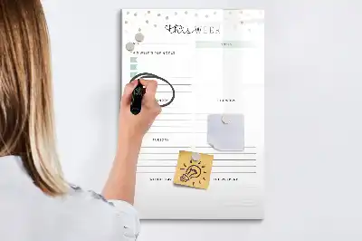 Magnetická tabule na kreslení plán týdne