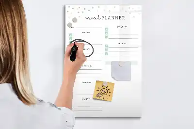 Magnetická popisovací tabule plánovač jídelníčku