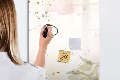 Magnetická popisovací tabule se zlatou zeleninovou abstrakcí