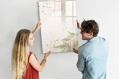 Magnetická popisovací tabule se zlatou zeleninovou abstrakcí