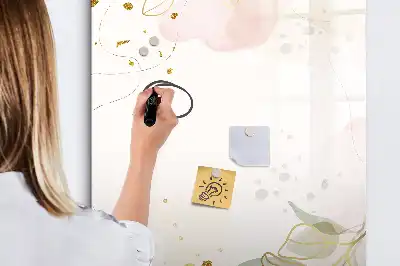 Magnetická popisovací tabule se zlatou zeleninovou abstrakcí