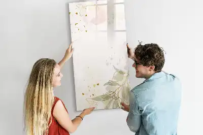 Magnetická popisovací tabule se zlatou zeleninovou abstrakcí