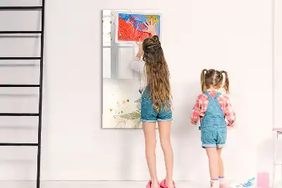 Magnetická popisovací tabule se zlatou zeleninovou abstrakcí