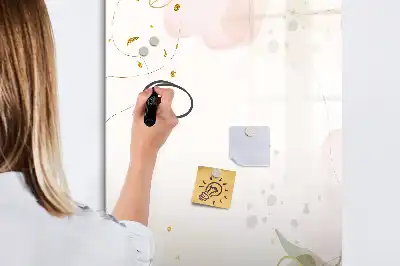 Magnetická popisovací tabule se zlatou zeleninovou abstrakcí