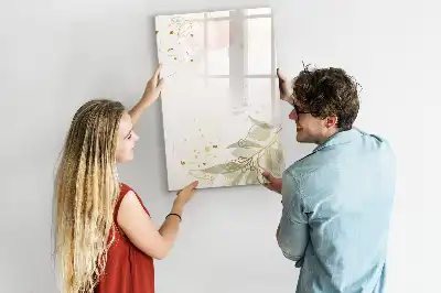 Magnetická popisovací tabule se zlatou zeleninovou abstrakcí