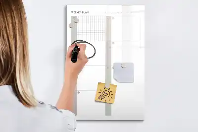 Magnetická popisovací tabule týdenní plánovač