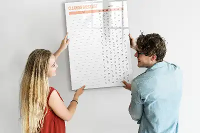 Magnetická tabule na kreslení s kontrolním seznamem úklidu