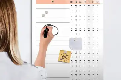 Magnetická tabule na kreslení s kontrolním seznamem úklidu