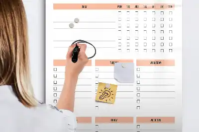 Magnetická popisovací tabule s kontrolním seznamem úklidu