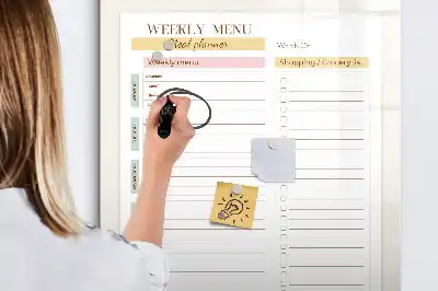 Magnetická tabule na kreslení týdenní plán jídelníčku