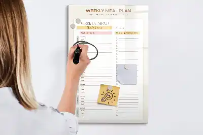 Magnetická tabule na kreslení týdenní plán jídelníčku