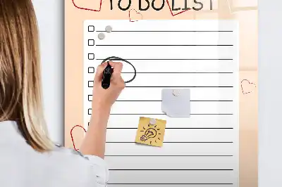 Magnetická tabule na kreslení seznam úkolů