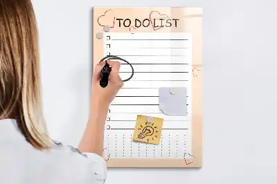 Magnetická tabule na kreslení seznam úkolů