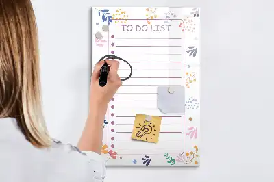 Magnetická popisovací tabule seznam úkolů