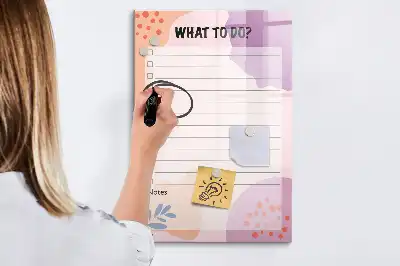 Magnetická tabule na kreslení se seznamem úkolů
