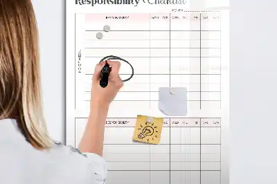 Magnetická tabule na kreslení s kontrolním seznamem povinností