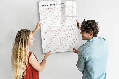 Magnetická tabule na kreslení s kontrolním seznamem povinností