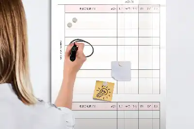 Magnetická tabule na kreslení s kontrolním seznamem povinností