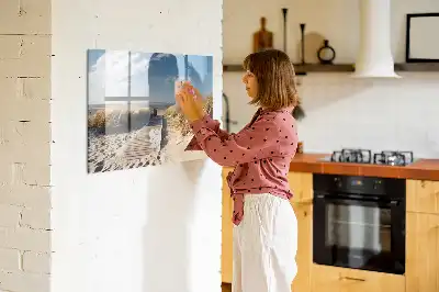 Popisovatelná magnetická tabule s motivem pohledu na pláž