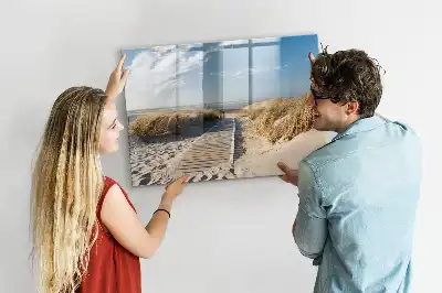 Popisovatelná magnetická tabule s motivem pohledu na pláž