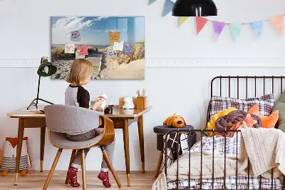 Popisovatelná magnetická tabule s motivem pohledu na pláž