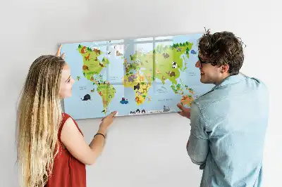 Magnetická kreslící tabule mapa světa se zvířaty