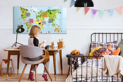 Magnetická kreslící tabule mapa světa se zvířaty