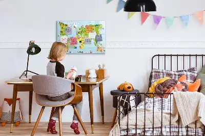 Magnetická kreslící tabule mapa světa se zvířaty