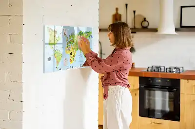Magnetická kreslící tabule mapa světa se zvířaty