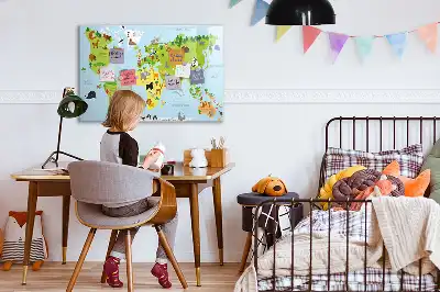 Magnetická kreslící tabule mapa světa se zvířaty