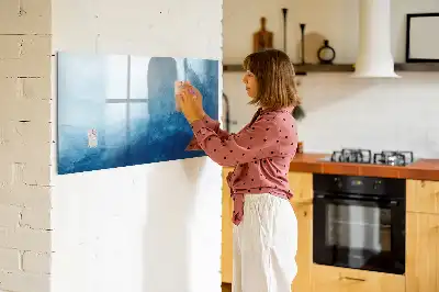 Popisovatelná magnetická tabule s motivem abstrakce vody