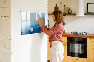 Popisovatelná magnetická tabule s motivem abstrakce vody