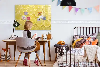 Magnetická tabule s motivem plátků citrónu