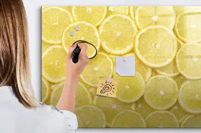 Magnetická tabule s motivem plátků citrónu