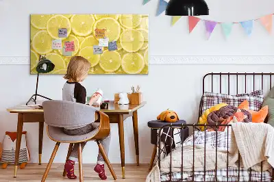 Magnetická tabule s motivem plátků citrónu