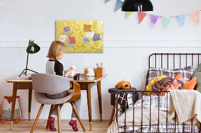 Magnetická tabule s motivem plátků citrónu