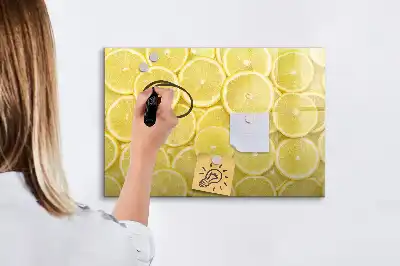 Magnetická tabule s motivem plátků citrónu