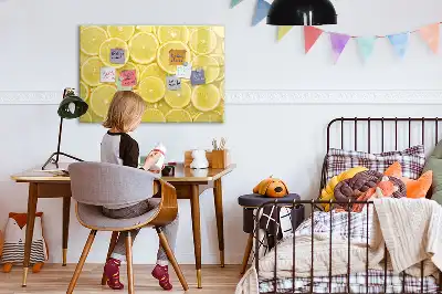 Magnetická tabule s motivem plátků citrónu