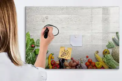 Popisovatelná magnetická tabule zelenina na stole