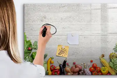 Popisovatelná magnetická tabule zelenina na stole