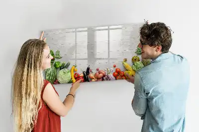 Popisovatelná magnetická tabule zelenina na stole