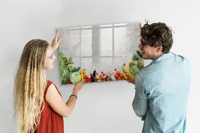 Popisovatelná magnetická tabule zelenina na stole