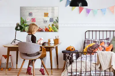 Popisovatelná magnetická tabule zelenina na stole