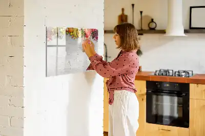 Magnetická tabule na psaní s motivem ovoce na stole
