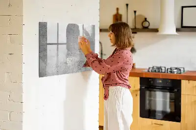 Popisovatelná magnetická tabule v dekoru surové zdi
