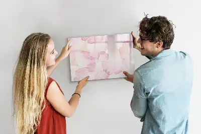 Popisovatelná magnetická tabule s motivem akvarelových okvětních lístků
