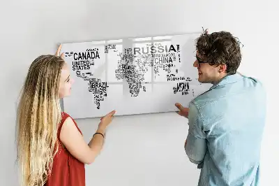 Popisovatelná magnetická tabule kontinenty z písmen
