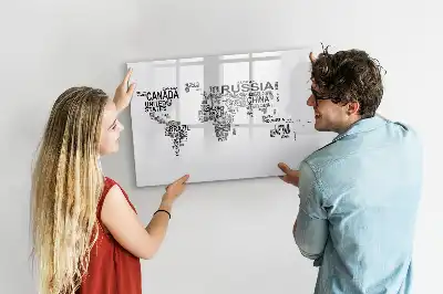 Popisovatelná magnetická tabule kontinenty z písmen
